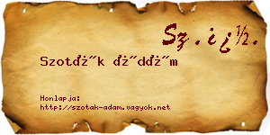 Szoták Ádám névjegykártya